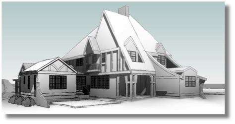 63rd Street Addition - view from SE of proposed master suite addition